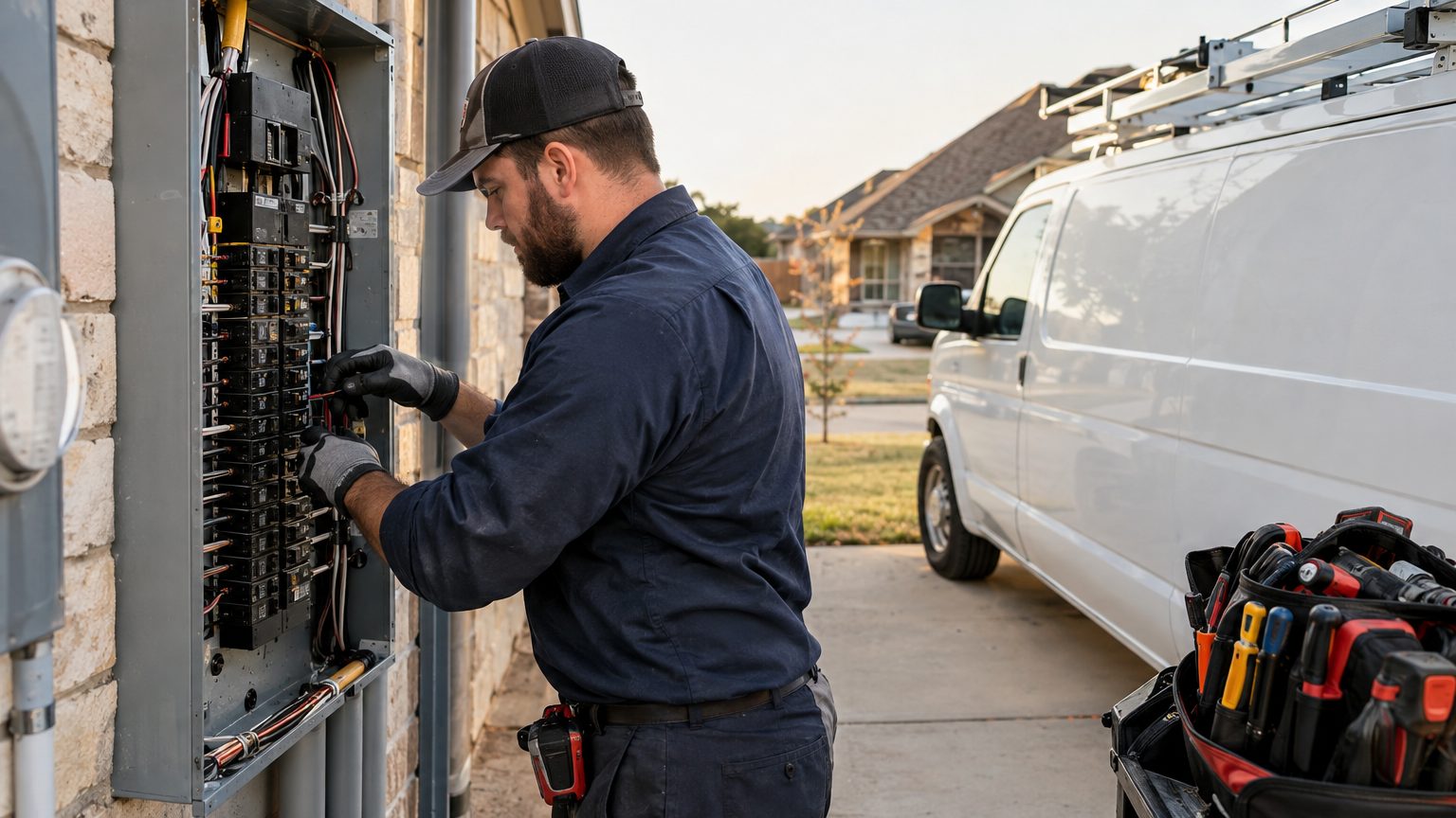 Abacus Plumbing, Air Conditioning & Electrical technician at work in Montgomery County, TX