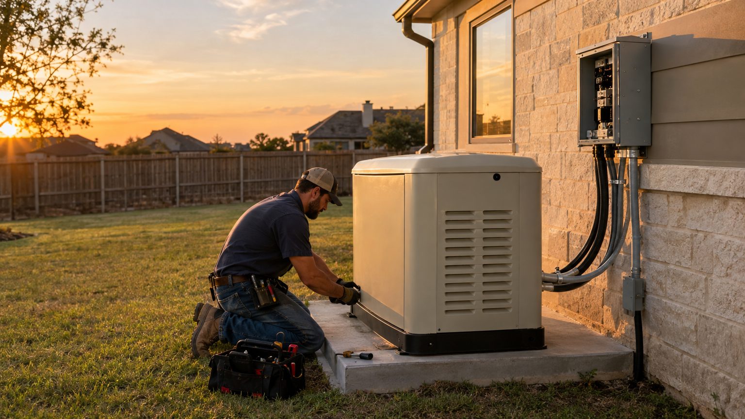 BrightWire Electrical Solutions generator installation in Montgomery, TX