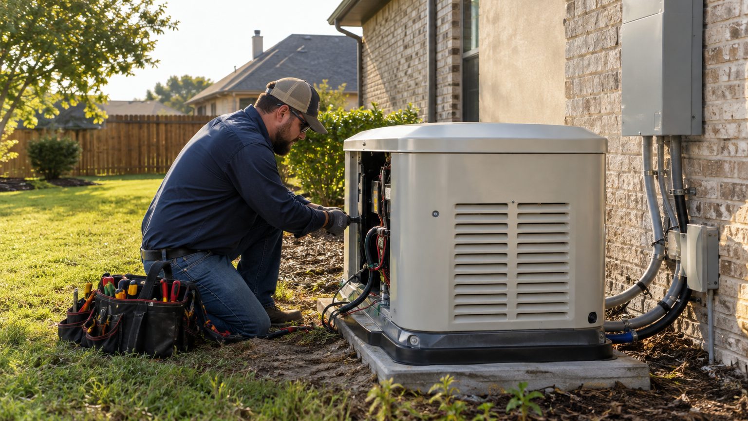 Crossroad Electric generator installation work in Montgomery County, TX
