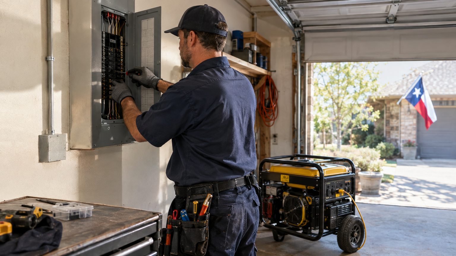 Jackman Electrical Services LLC technician at work in Montgomery County, TX